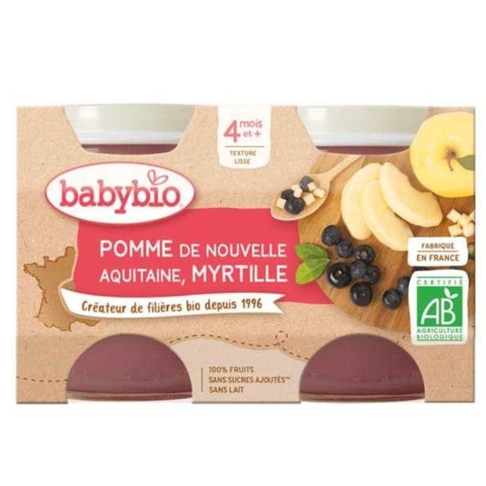 babybio-babybio-petit-pot-pomme-et-myrtille-bio-2x130g-repas-bebe.jpg BABYBIO PETIT POT POMME ET MYRTILLE BIO 2x130G – Image 1