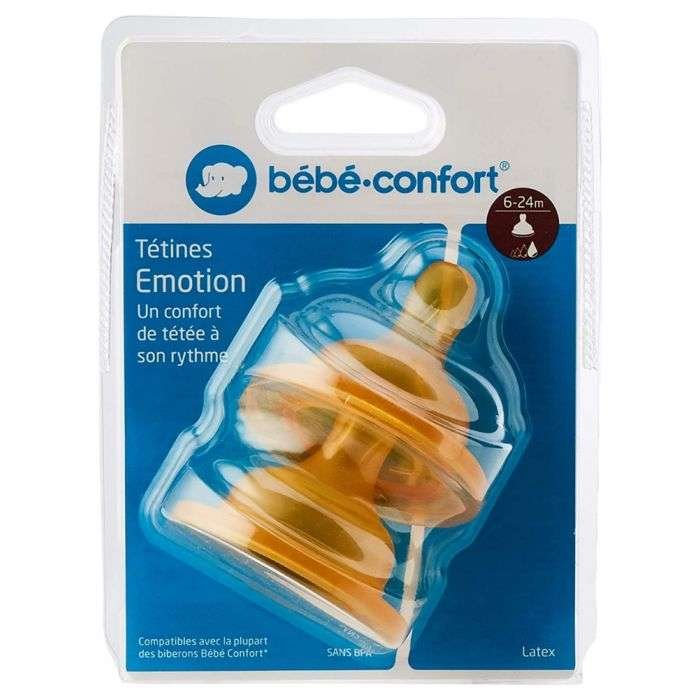 bebe-confort-tetines-emotion-t2-3-vitesses-6-24m-latex-x2-6951.jpg BEBE CONFORT TETINES EMOTION T2 3 VITESSES 6-24M LATEX X2 6951 – Image 1