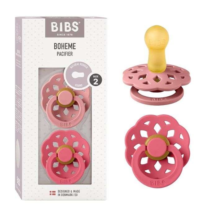 bibs-boheme-pacifier-natural-rubber-round-size-2-pack-de-2-dusty-pink-et-coral.jpg BIBS BOHEME PACIFIER NATURAL RUBBER ROUND SIZE 2 PACK DE 2 DUSTY PINK ET CORAL – Image 1