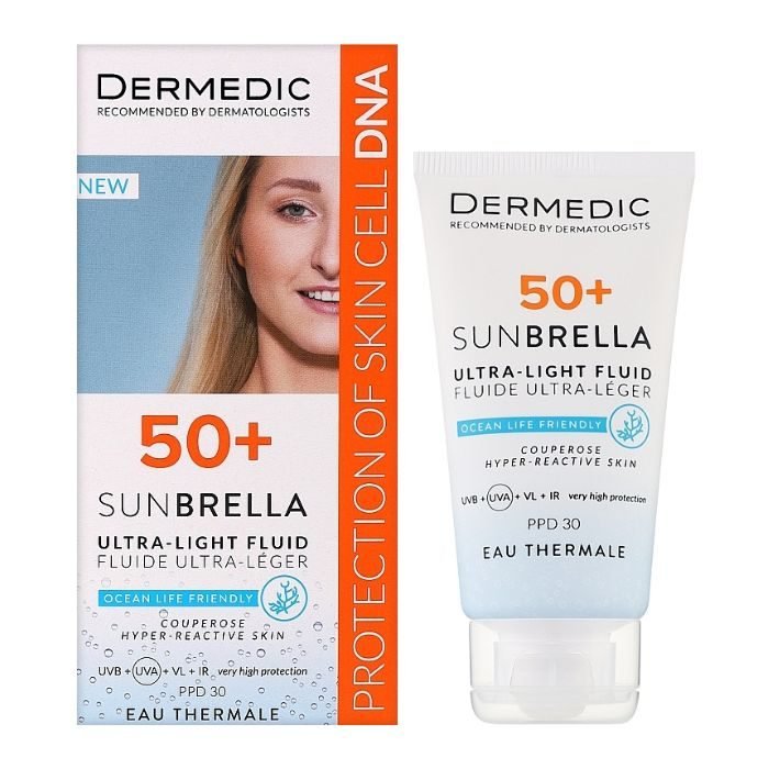 dermedic-sunbrella-fluide-ultra-leger-spf50-peaux-hyper-reactive-40ml.jpg DERMEDIC SUNBRELLA FLUIDE ULTRA LEGER SPF50+ PEAUX HYPER REACTIVE 40ML – Image 1