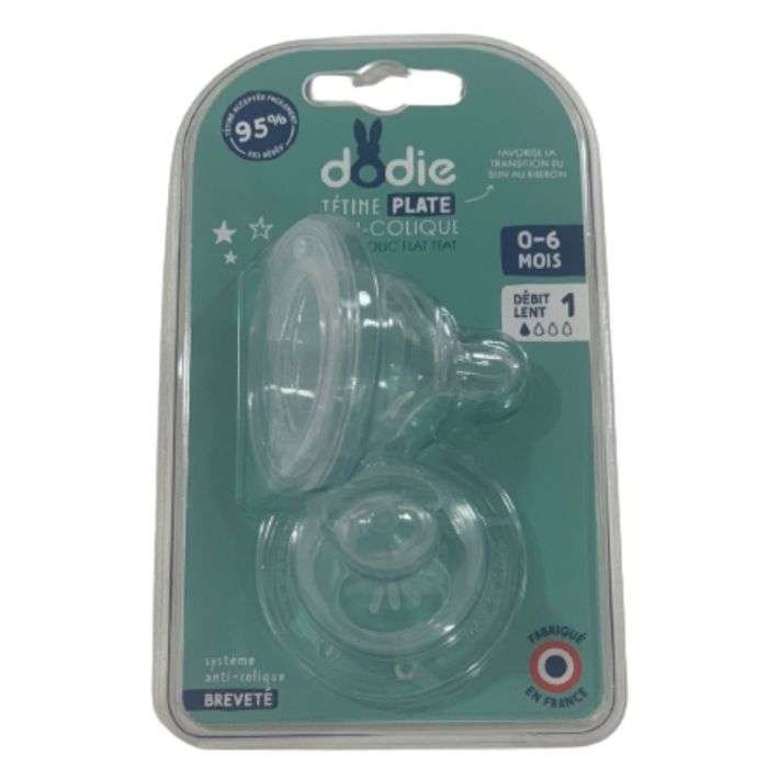 dodie-tetine-plate-sensation-anti-colique-d1-0-6m-x2.jpg DODIE TETINE PLATE SENSATION+ ANTI COLIQUE D1 0-6M X2 – Image 1