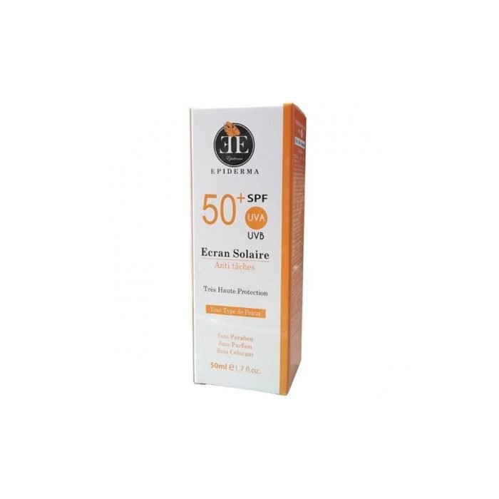 epiderma-ecran-solaire-anti-tache-spf-50-solaires.jpg EPIDERMA ECRAN SOLAIRE ANTI TACHE SPF 50 – Image 1