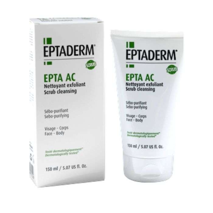 eptaderm-eptaderm-epta-ac-nettoyant-exfoliant-sebo-purifiant-visage-et-corps-150ml-home.jpg EPTADERM EPTA AC NETTOYANT EXFOLIANT SEBO PURIFIANT VISAGE ET CORPS 150ML – Image 1