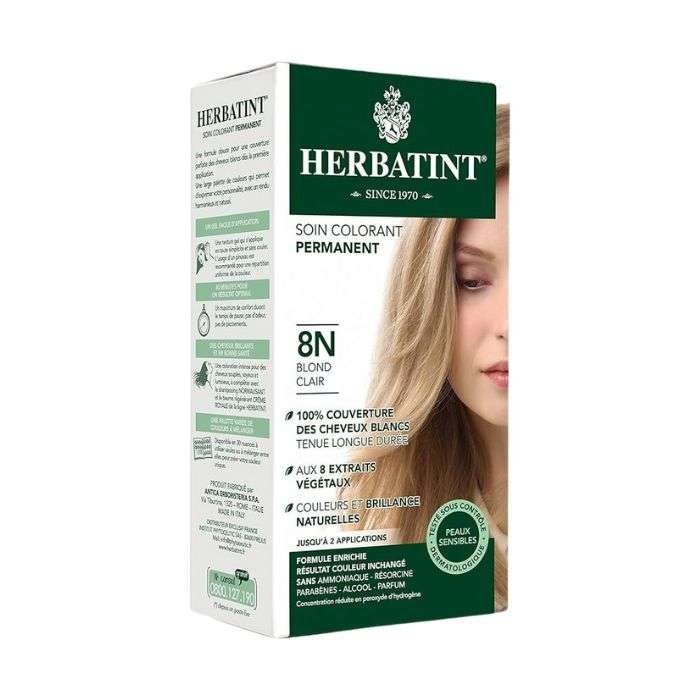 herbatint-soin-colorant-permanent-8n-blond-clair-150-ml.jpg HERBATINT SOIN COLORANT PERMANENT 8N BLOND CLAIR 150 ML – Image 1