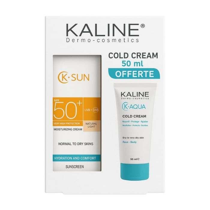 kaline-k-sun-pack-creme-hydratante-teinte-naturelle-claire-50-ml-cold-cream-k-aqua-50-ml-offerte.jpg KALINE K SUN PACK CREME HYDRATANTE TEINTE NATURELLE CLAIRE 50 ML + COLD CREAM K AQUA 50 ML OFFERTE – Image 1