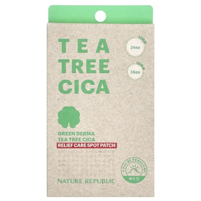 nature-republic-nature-republic-green-derma-tea-tree-cica-relief-care-spot-patch-accueil.jpg NATURE REPUBLIC GREEN DERMA TEA TREE CICA RELIEF CARE SPOT PATCH – Image 1