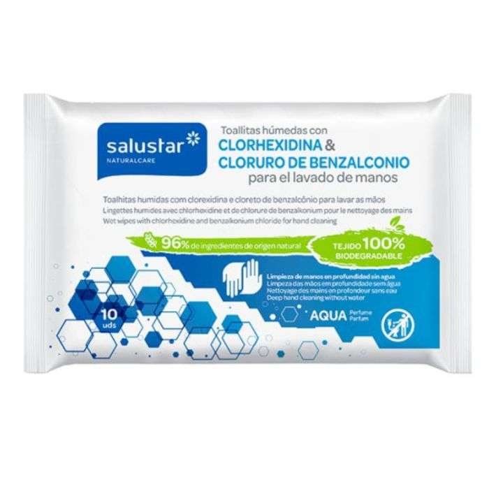 salustar-natural-care-salustar-lingettes-chlorhexidine-et-chlorure-10-unites-mains.jpg SALUSTAR LINGETTES CHLORHEXIDINE ET CHLORURE 10 UNITES – Image 1