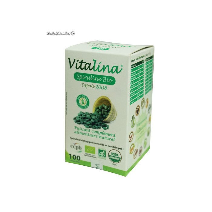 vitalina-vitalina-spiruline-bio-100-comprimes-complements-alimentaires.jpg Vitalina spiruline bio 100 comprimés – Image 1
